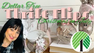 **NEW**HIGH END DOLLAR TREE THRIFT FLIPS | FARMHOUSE CHRISTMAS IN JULY