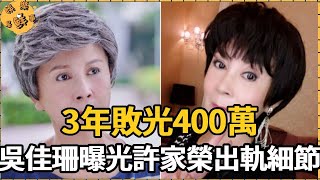 吳佳珊曝光許家榮出軌細節，3年敗光400萬，斬30年婚姻後前夫露出真面【娛樂星鮮事】#吳佳珊#許家榮#鳥來伯與十三姨