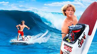 Testing A GAS-POWERED Surfboard In Big Waves!