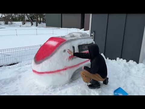雪でスノラビ作ってみた2
