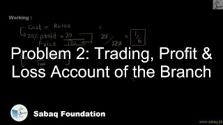 Problem 2: Trading, Profit & Loss Account of the Branch