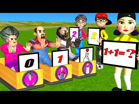 Scary Teacher 3D vs Squid Game Who Better Math 5 Times Challenge Miss T and Granny Loser