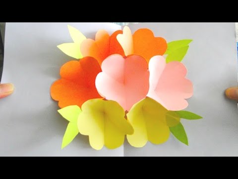 Flower Pop Up Card for Mothers Day - YouTube