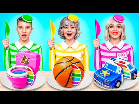 Me vs Grandma vs Chef Cooking Challenge! Cake Decorating Food Challenge by RATATA BOOM