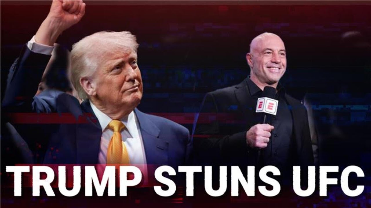 Crowds roar as Joe Rogan embraces Trump at the UFC despite top podcaster questioning tariffs