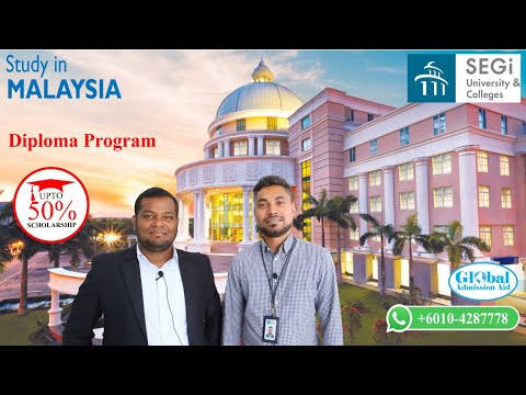 Study in Malaysia all diploma programm at SEGi University and Colleges with scholarship .