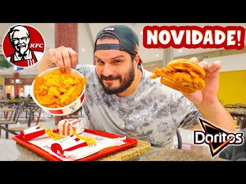 PROVANDO OS LANÇAMENTOS MUITO AMERICANOS de DORITOS do KFC