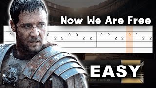 Gladiator - Now We Are Free - EASY Guitar tutorial (TAB)