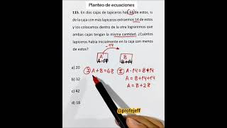 Planteó de ecuaciones - Profe Jeff 