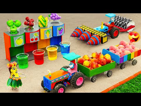 Diy tractor mini Bulldozer to making concrete road Construction Vehicles Fresh Fruit Vending Machine