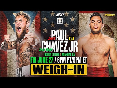 Jake Paul vs Julio Cesar Chavez Jr – LIVE WEIGH IN & Face Off Video