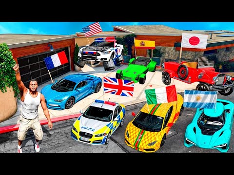 ROBÉ los COCHES más FAMOSOS de cada PAIS en GTA 5