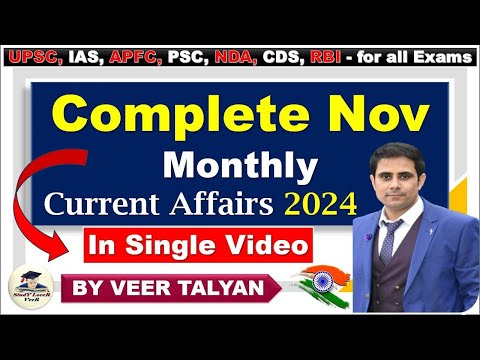 November 2024 Monthly Current Affairs | UPSC Monthly Current Affairs 2024 in Hindi by Veer Talyan