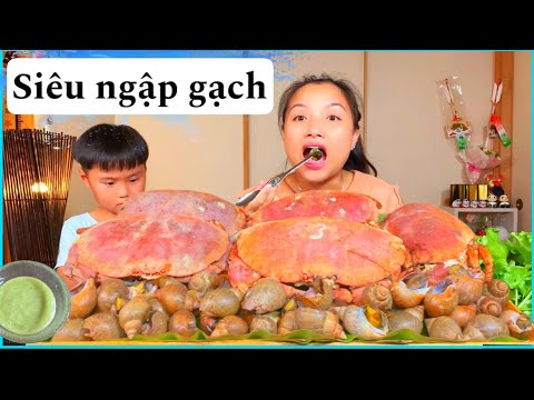 Bầu ná thở cùng mâm cua Nauy & ốc hương Size đại hấp coca