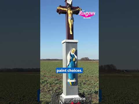 Someone repainted a shrine in Poland a bit too yellow #itvnews #thesimpsons