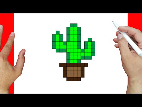 Truco para dibujar un Cactus Pixel Art | Dibujos fáciles