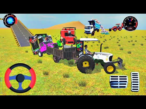 Drive John Deere tractor Load Pickup On Trolley In game 🔥 #gaming #pickup #tractorvideo #dumper 