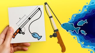 [🐾Paper DIY🐾] Making Dandy's World Yatta's Trinket & Finn's Fishing Rod Craftybunnies Arts & Crafts