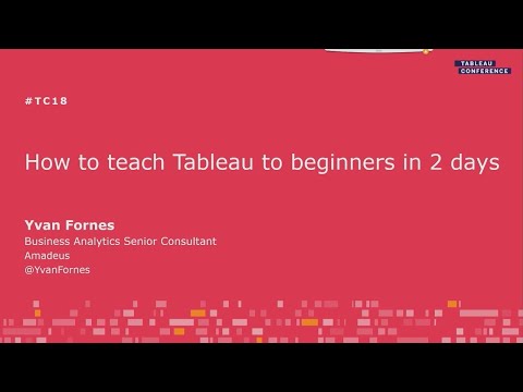 How to teach Tableau to beginners in two days