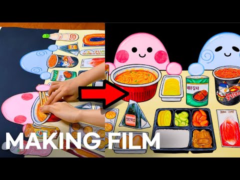 편의점 먹방 스톱모션 제작 과정! Convenience Store Mukbang Stopmotion Making Film!