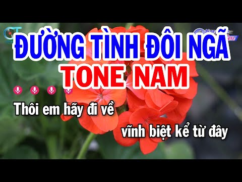 Karaoke Đường Tình Đôi Ngã Tone Nam ( Fm ) Nhạc Sống Mới | Karaoke Đồng Sen