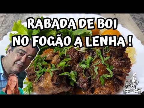 RABADA BOVINA FEITA PELO MEU ESPOSO NO FOGÃO A LENHA / MOSTREI COMO FAÇO MAS ELE FEZ SOZINHO ! / D+