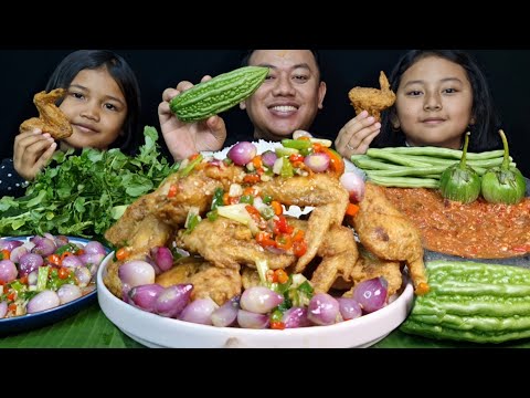 NIKMAT NYA MAKAN BERSAMA⁉️ OSENG BAMER CHICKEN WINGS LALAPAN SELADA AIR MENTAH SAMBEL TERASI
