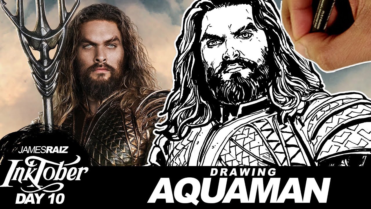 Drawing aquaman (this was tough) - inktober day 10
