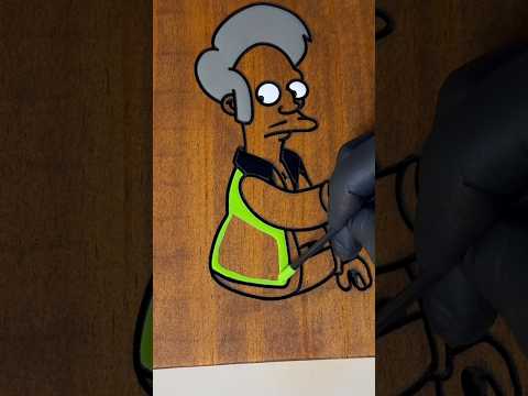 🔥Satisfying Simpsons #art #satisfying #asmr #painting #shorts