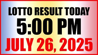 Lotto Result Today 5pm July 26, 2025 Swertres Ez2 Pcso
