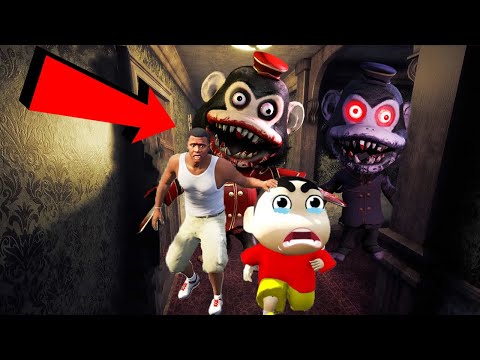 Shinchan Search for Franklin in the Monkey House in GTA 5 | Best Runner Horror Game ?😱 GTA GAMER DA