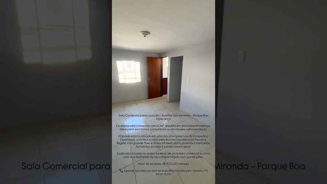 SALA COMERCIAL PARA LOCAÇÃO – 🔑 Código do imóvel: 16