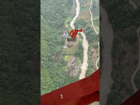 BASE jumping event in Guizhou, China ๐จ๐ณ #adrenaline #china #travel #flying #basejump #mountains