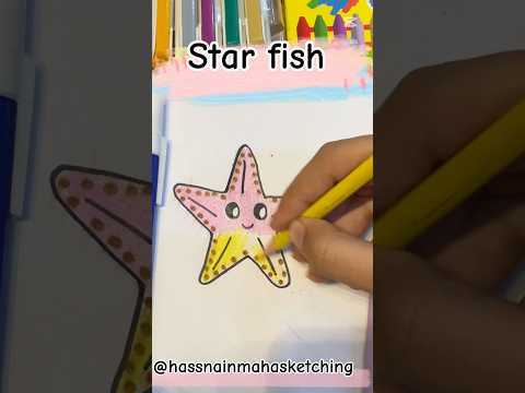 Cute and easy star fish🐟drawing #hassnainmahasketching #shortsfeed#easydrawing #trending #subscribe