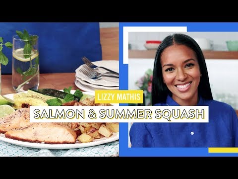 Salmon with Roasted Summer Squash & Potatoes | Lizzy Mathis