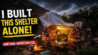 😱 I Survived Alone in a Hidden Rock Shelter... I Didn't Expect This!