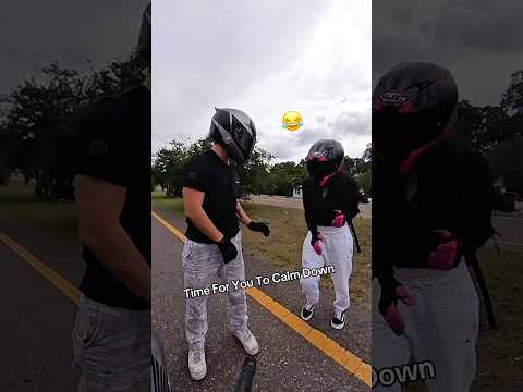 When Your Backpack Is Too Touchy #bikergirl #bikercouple #biker #motorcycle #bikelife #backpack
