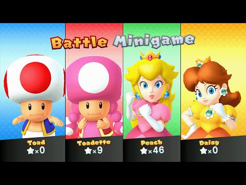 Mario Party 10 - Toad vs Toadette vs Peach vs Daisy - Whimsical Waters