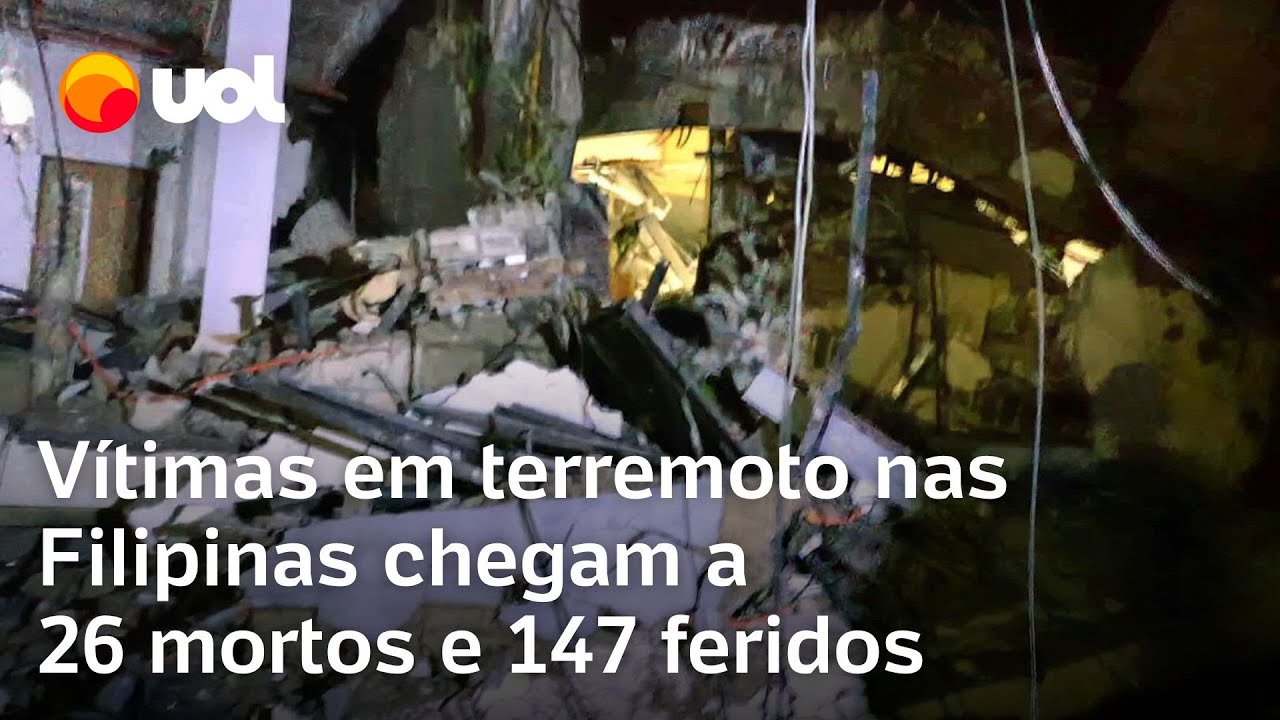 Balanço de terremoto nas Filipinas aumenta para 26 mortos e 147 feridos