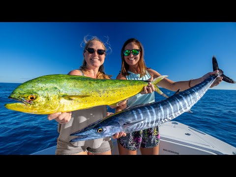 Fishing with my Girlfriend! Catch, Clean, Cook: Wahoo, Mahi, Tuna- 5 different Recipes!