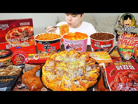ASMR MUKBANG 편의점 핵불닭 미니!! 떡볶이 & 핫도그 & 김밥 FIRE Noodle & HOT DOG & GIMBAP EATING SOUND!