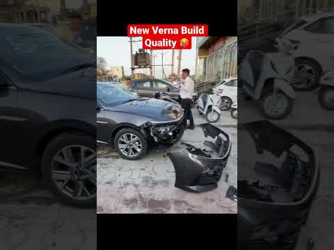New verna Accident 🙏 video credit - @AutoXp95 #hyundai #verna2023 #buildquality #shorts
