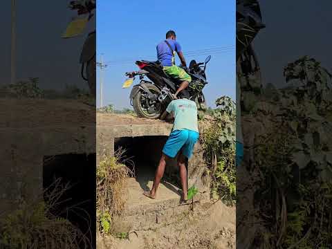 There was a man on a motorcycle.