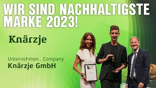 Knärzje gewinnt den German Brand Award für "Best of Best – Sustainable Brand of the Year 2023"