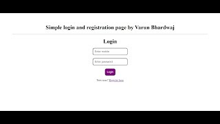 Simple Login and Registration Page using PHP & MySql . LOGIN AND REGISTRATION PAGE - PART 4
