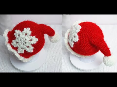 Christmas crochet beautiful anc cute hat tutorial.