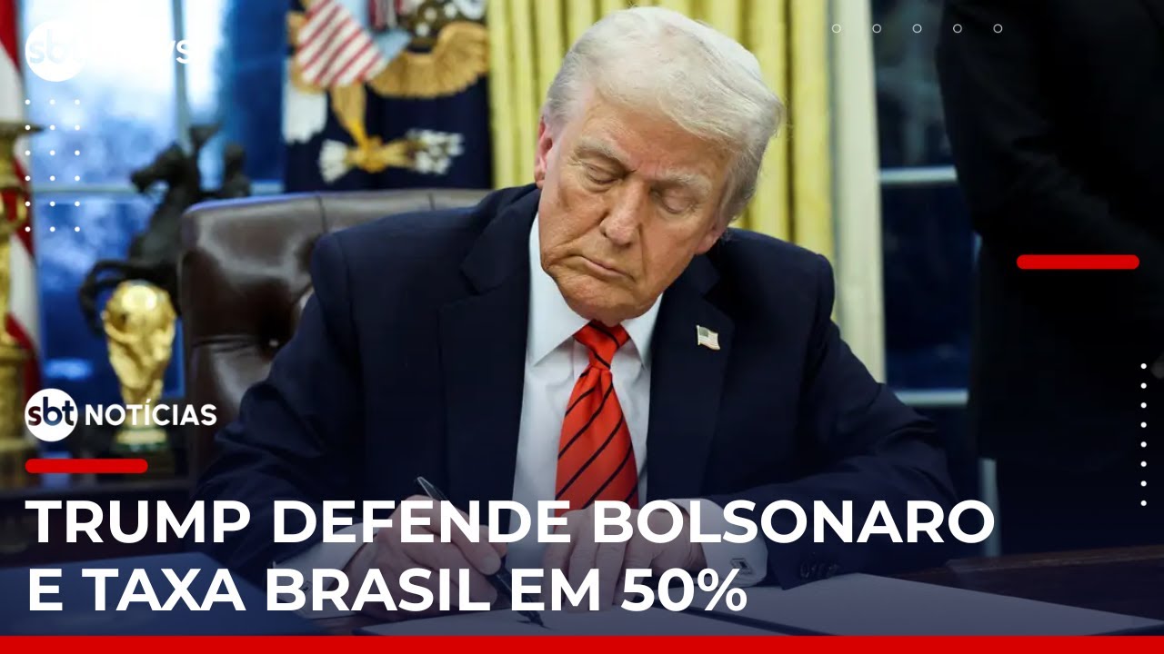 SBT Notícias: Trump anuncia tarifa de 50% sobre exportações do Brasil