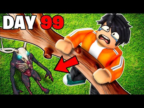 Surviving 100 DAYS in a Roblox forest...