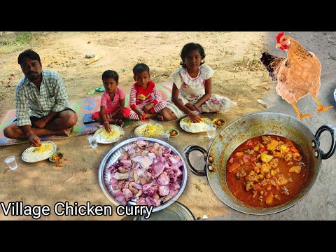 Chicken Curry Recipe |Village style Chicken Cooking & Eating |Village Food