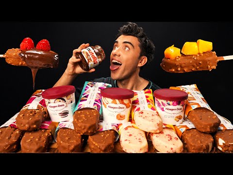 ASMR NUTELLA CHOCOLATE ICE CREAM MUKBANG with HAAGEN DAZS | McBang ASMR Eating